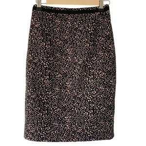 Boden Polka Dot Pencil Skirt Black Pink Size 6